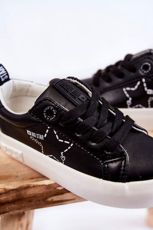 Chaussures de sport pour enfants à lacets Big Star KK374223 couleur noir