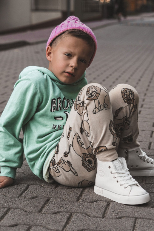 Chaussures pour enfants avec semelles intérieures avec fermetures éclair Big Star KK374227 couleur blanche