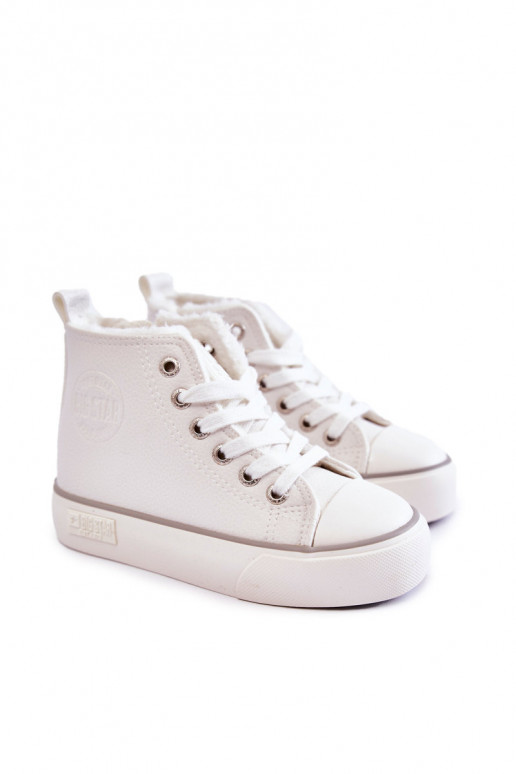 Chaussures pour enfants avec semelles intérieures avec fermetures éclair Big Star KK374227 couleur blanche