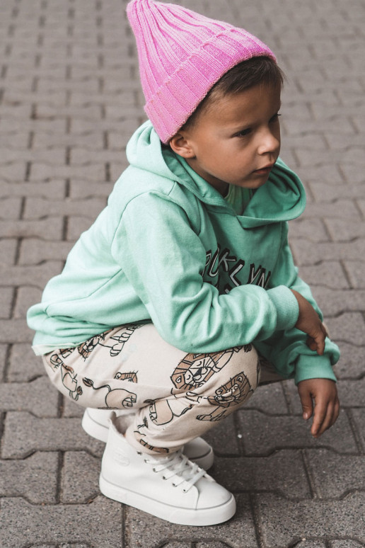 Chaussures pour enfants avec semelles intérieures avec fermetures éclair Big Star KK374227 couleur blanche