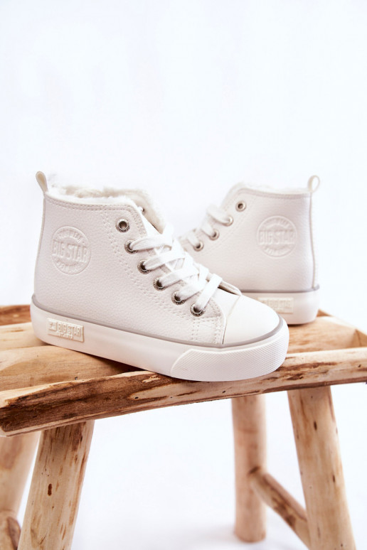 Chaussures pour enfants avec semelles intérieures avec fermetures éclair Big Star KK374227 couleur blanche