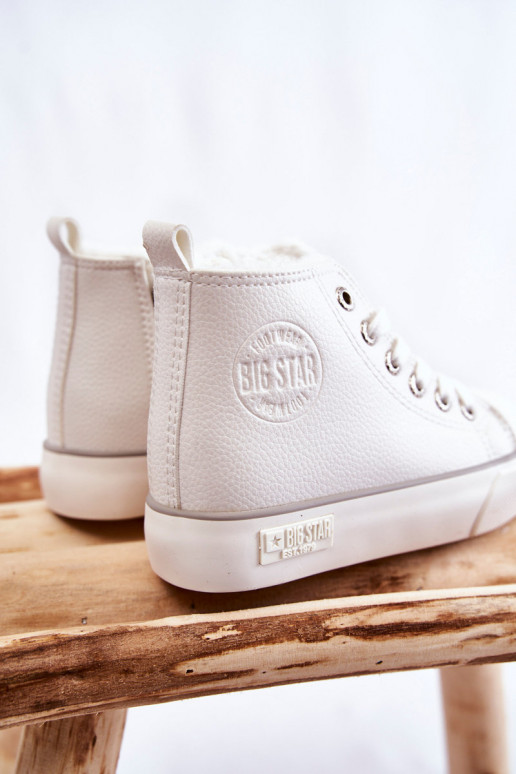 Chaussures pour enfants avec semelles intérieures avec fermetures éclair Big Star KK374227 couleur blanche