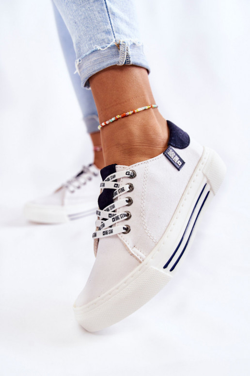 Chaussures pour femmes avec système de mousse à mémoire de forme Big Star KK276002 couleur blanche Chaussures pour femmes avec système de mousse à mémoire de forme Big Star KK276002 couleur blanche