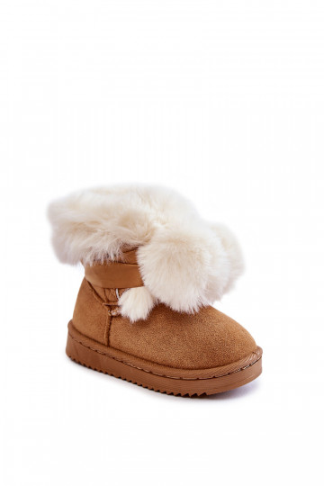 Bottes chauffantes pour enfants bottes de neige couleur marron-blanc Roofy 2