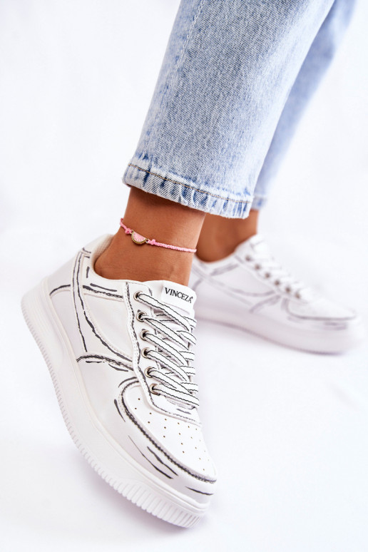 chaussures de sport de couleur blanche Solveig