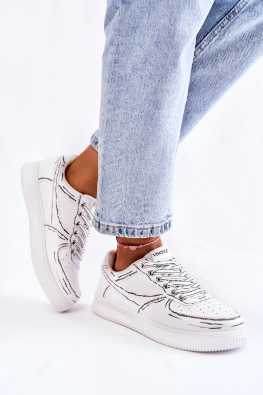 chaussures de sport de couleur blanche Solveig