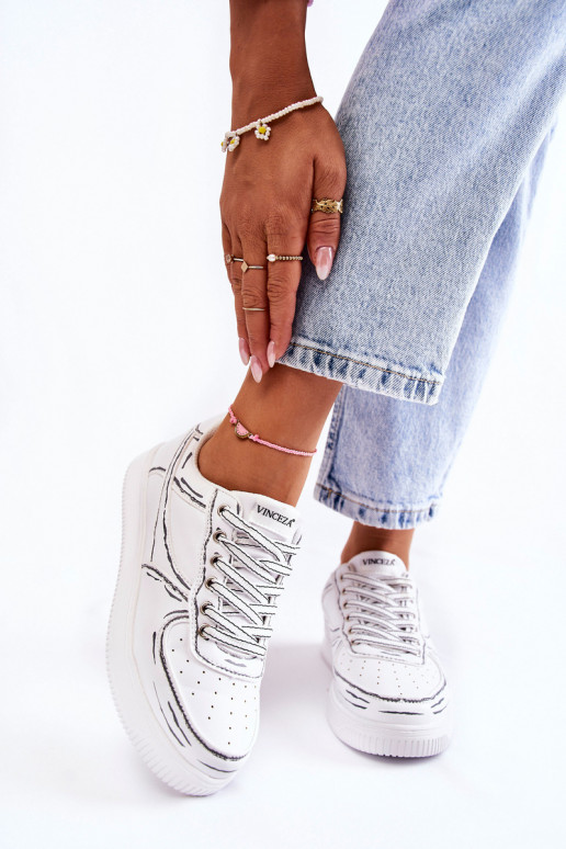 chaussures de sport de couleur blanche Solveig