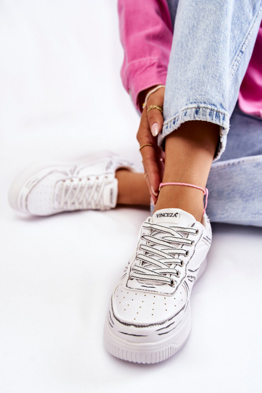 chaussures de sport de couleur blanche Solveig