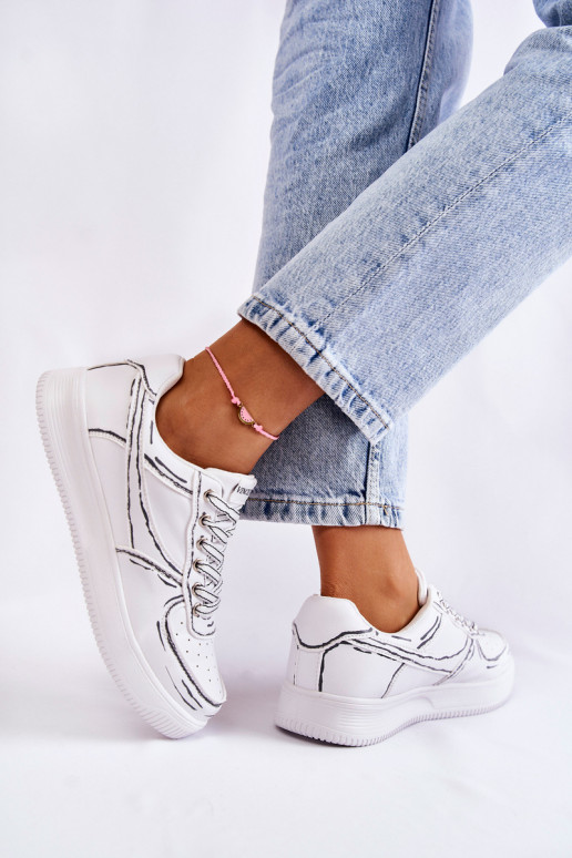 chaussures de sport de couleur blanche Solveig