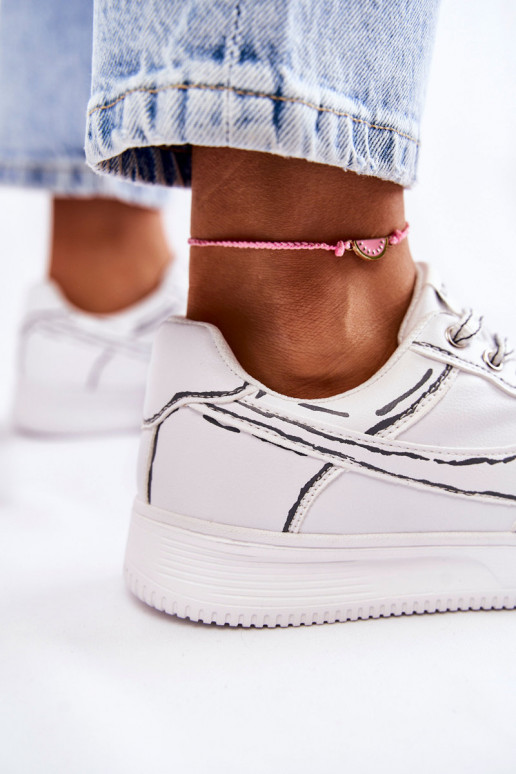 chaussures de sport de couleur blanche Solveig