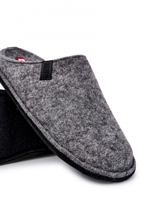 Chaussons classiques pour hommes Big Star KK176001 couleur gris