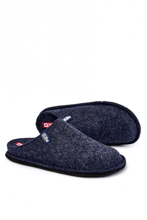 Chaussons classiques pour hommes Big Star KK176004 bleu foncé