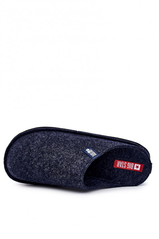 Chaussons classiques pour hommes Big Star KK176004 bleu foncé Chaussons classiques pour hommes Big Star KK176004 bleu foncé