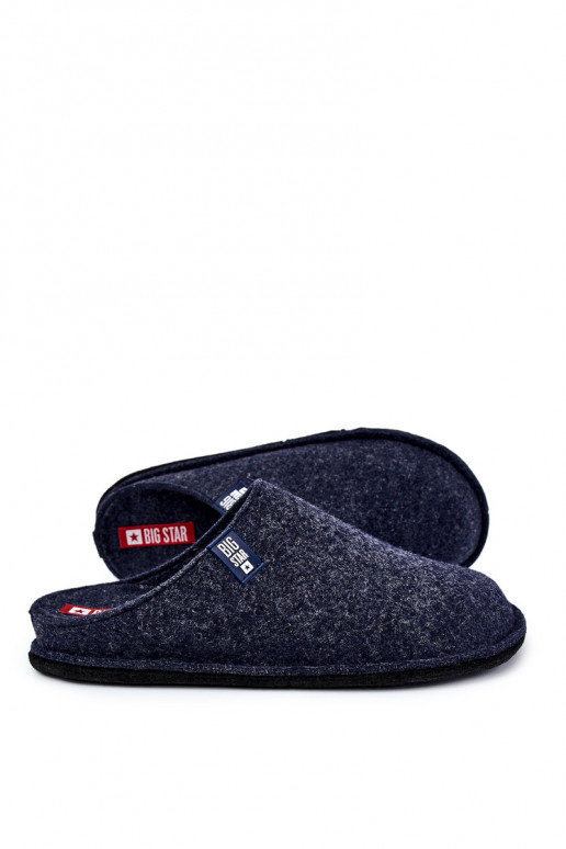 Chaussons classiques pour hommes Big Star KK176004 bleu foncé