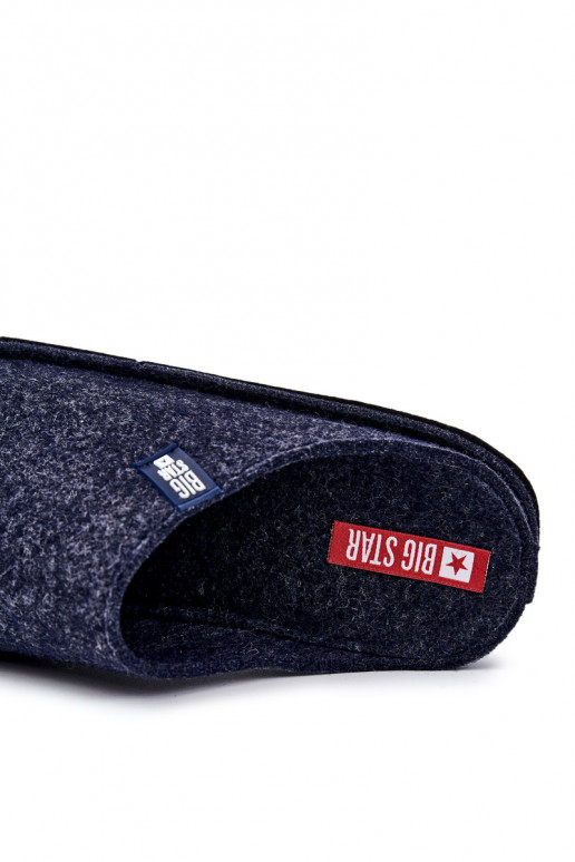 Chaussons classiques pour hommes Big Star KK176004 bleu foncé