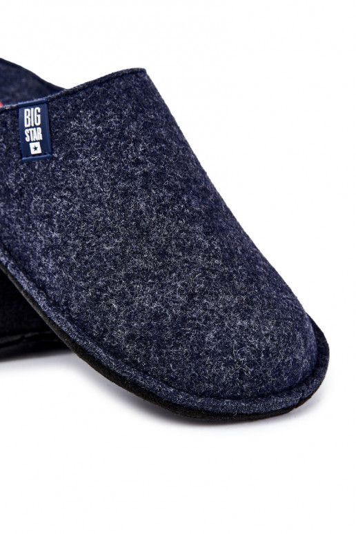 Chaussons classiques pour hommes Big Star KK176004 bleu foncé