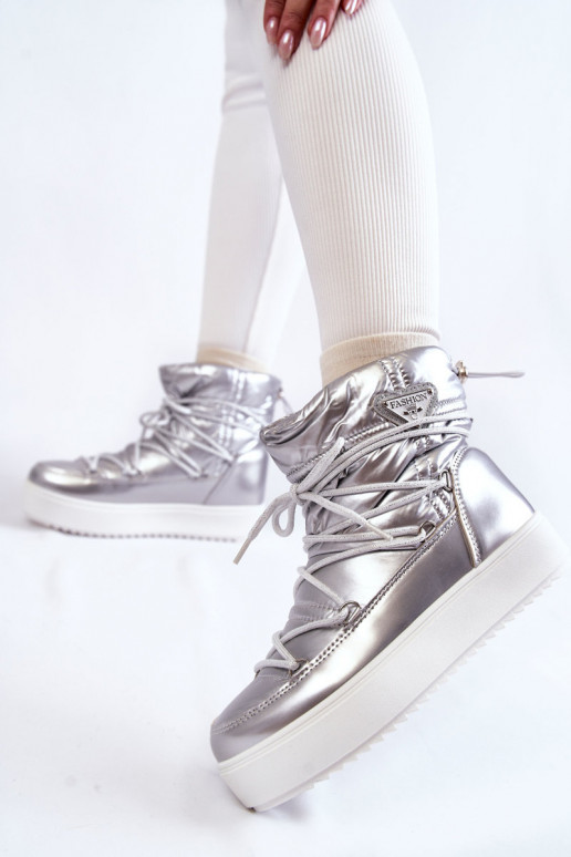 bottes de neige à lacets en argent Carrios bottes de neige à lacets en argent Carrios