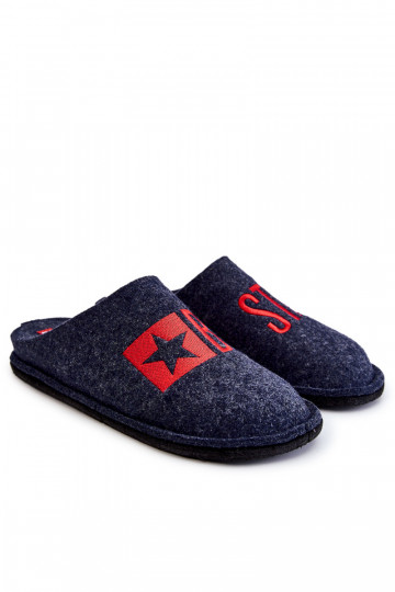 Chaussons classiques pour hommes Big Star KK176002 bleu foncé