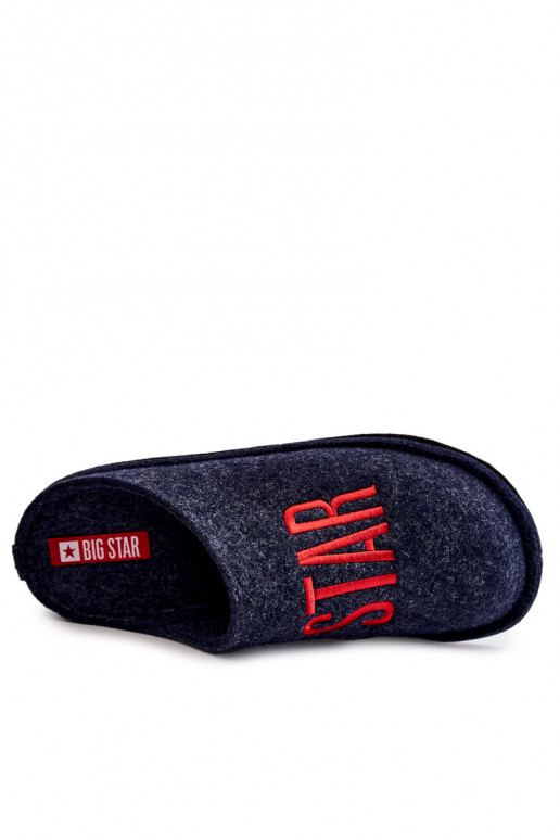 Chaussons classiques pour hommes Big Star KK176002 bleu foncé