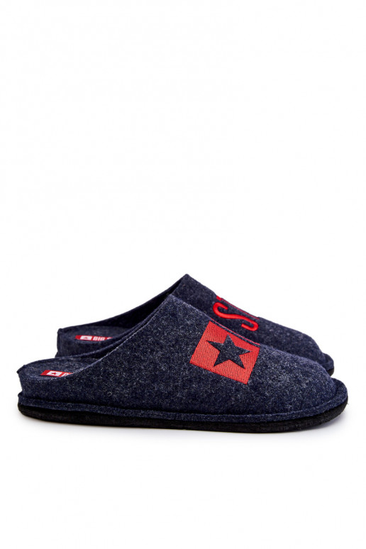 Chaussons classiques pour hommes Big Star KK176002 bleu foncé