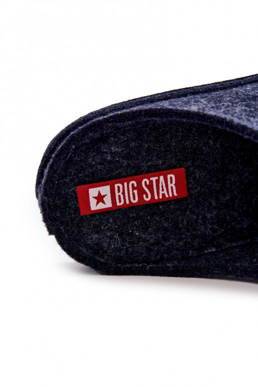 Chaussons classiques pour hommes Big Star KK176002 bleu foncé