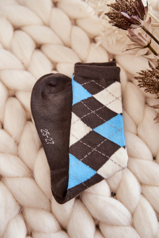 Chaussettes longues à carreaux 5 pcs. Couleurs différentes