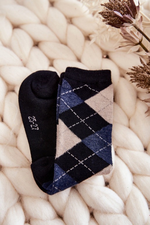 Chaussettes longues à carreaux 5 pcs. Couleurs différentes
