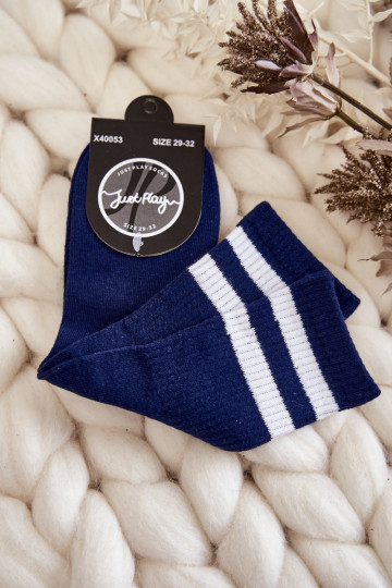 Chaussettes en coton bleu foncé