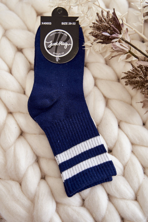 Chaussettes en coton bleu foncé Chaussettes en coton bleu foncé