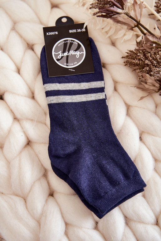 Chaussettes en coton bleu foncé