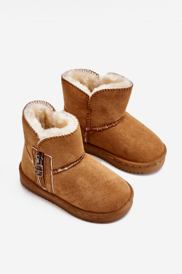 Bottes de neige pour enfants de couleur marron Catellie, réchauffées avec un modèle résistant 2