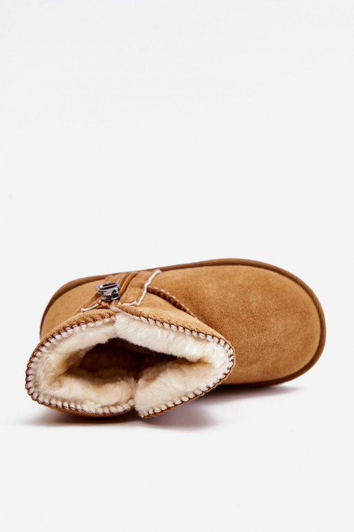 Bottes de neige pour enfants de couleur marron Catellie, réchauffées avec un modèle résistant Bottes de neige pour enfants de couleur marron Catellie, réchauffées avec un modèle résistant