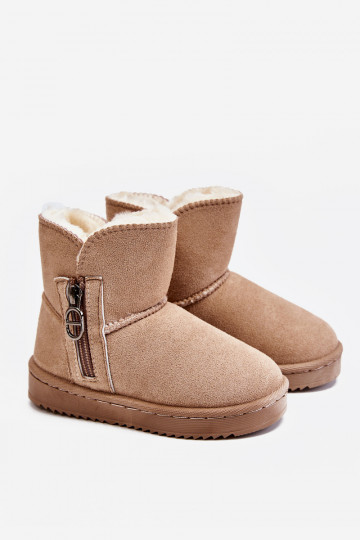 Bottes de neige pour enfants d'un modèle résistant, chauffées, beige Catellie