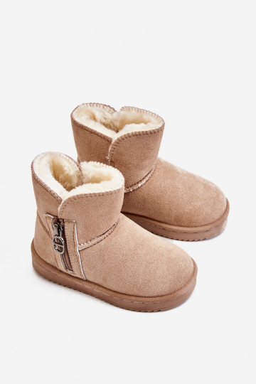 Bottes de neige pour enfants d'un modèle résistant, chauffées, beige Catellie 2