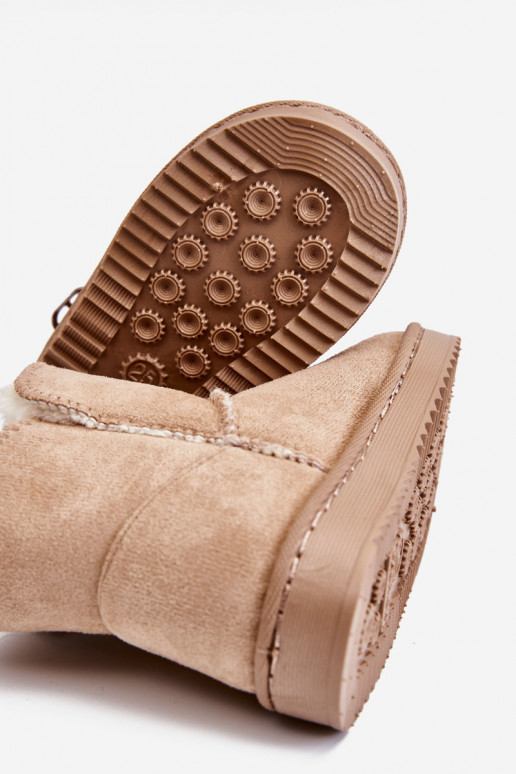 Bottes de neige pour enfants d'un modèle résistant, chauffées, beige Catellie Bottes de neige pour enfants d'un modèle résistant, chauffées, beige Catellie