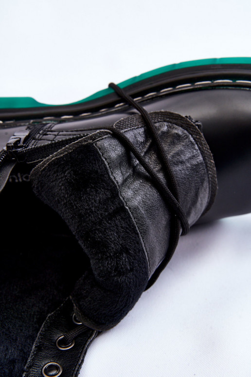 Noir Trinah Bottes à lacets à plateforme vertes femme