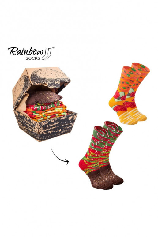 Chaussettes colorées en boîte Burger Vege 2 paires Chaussettes colorées en boîte Burger Vege 2 paires