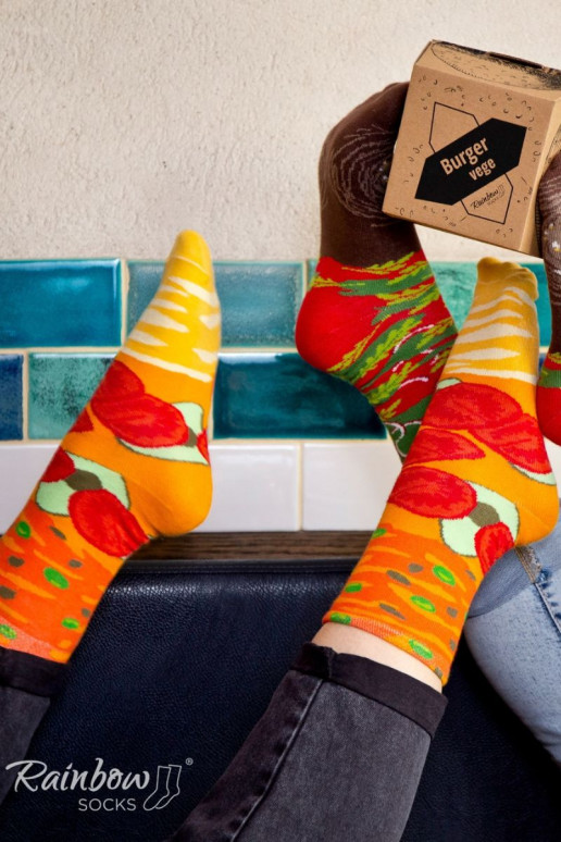 Chaussettes colorées en boîte Burger Vege 2 paires Chaussettes colorées en boîte Burger Vege 2 paires