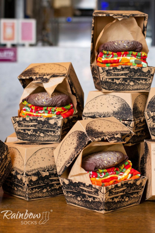 Chaussettes colorées en boîte Burger Vege 2 paires Chaussettes colorées en boîte Burger Vege 2 paires