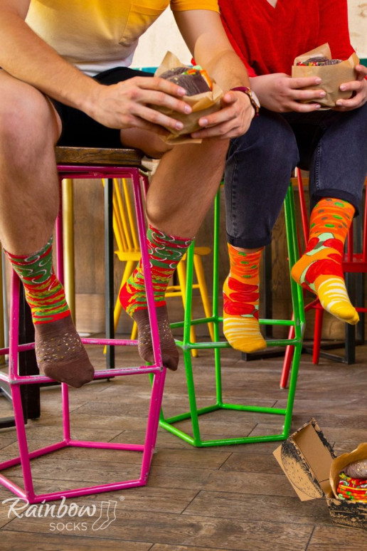 Chaussettes colorées en boîte Burger Vege 2 paires Chaussettes colorées en boîte Burger Vege 2 paires