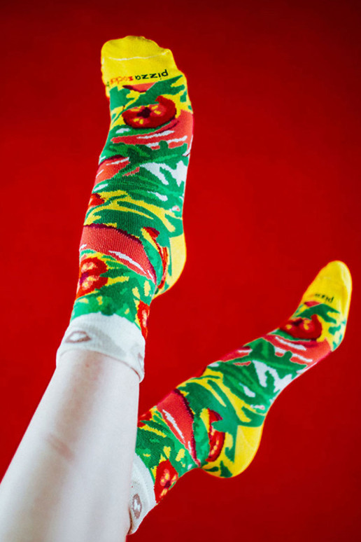 Chaussettes colorées en boîte 1 paire Pizza