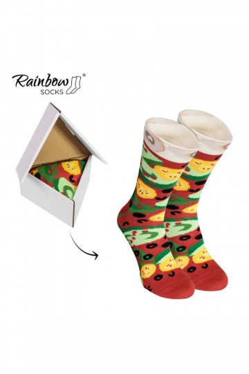 Chaussettes colorées en boîte 1 paire Pizza 2