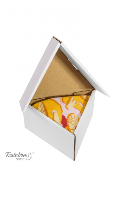 Chaussettes colorées en boîte 1 paire Pizza