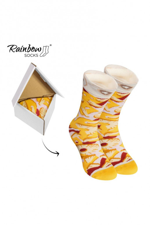 Chaussettes colorées en boîte 1 paire Pizza