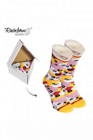 Chaussettes colorées en boîte 1 paire Pizza 2