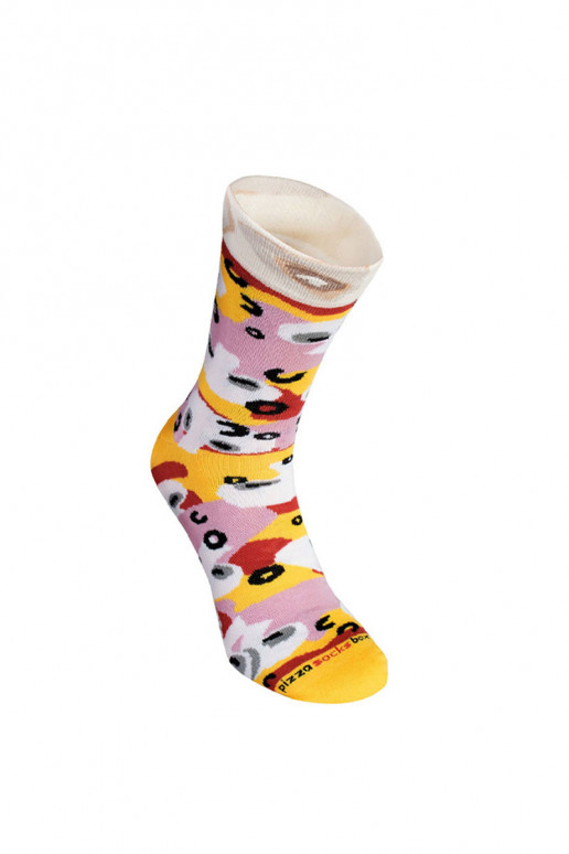 Chaussettes colorées dans une boîte Pizza 4 paires