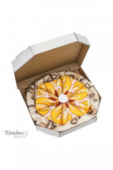 Chaussettes colorées dans une boîte Pizza 4 paires