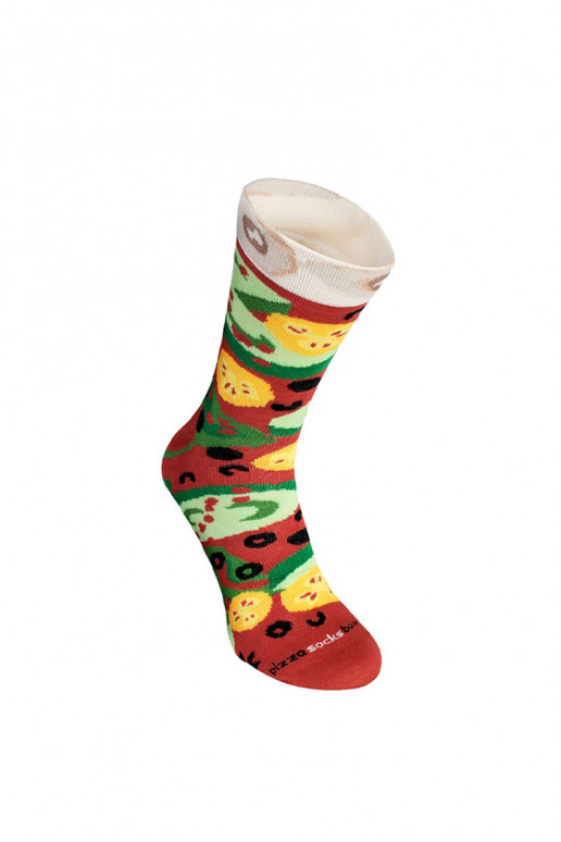Chaussettes colorées dans une boîte Pizza 4 paires Chaussettes colorées dans une boîte Pizza 4 paires