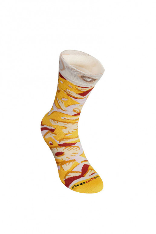 Chaussettes colorées dans une boîte Pizza 4 paires