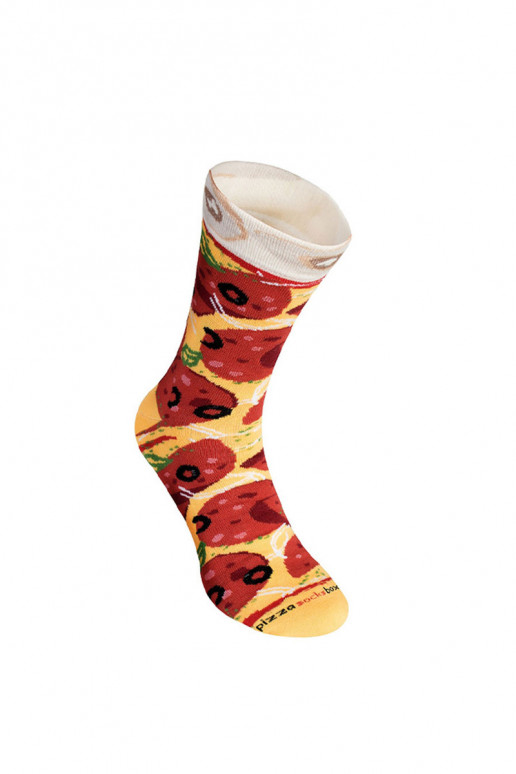 Chaussettes colorées dans une boîte Pizza 4 paires